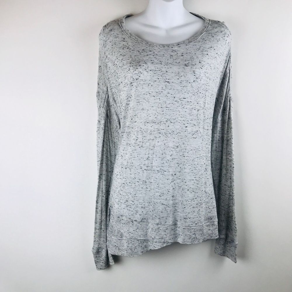 Champion heather gray layered Hem Slouchy womens long sleeve Blouse medium